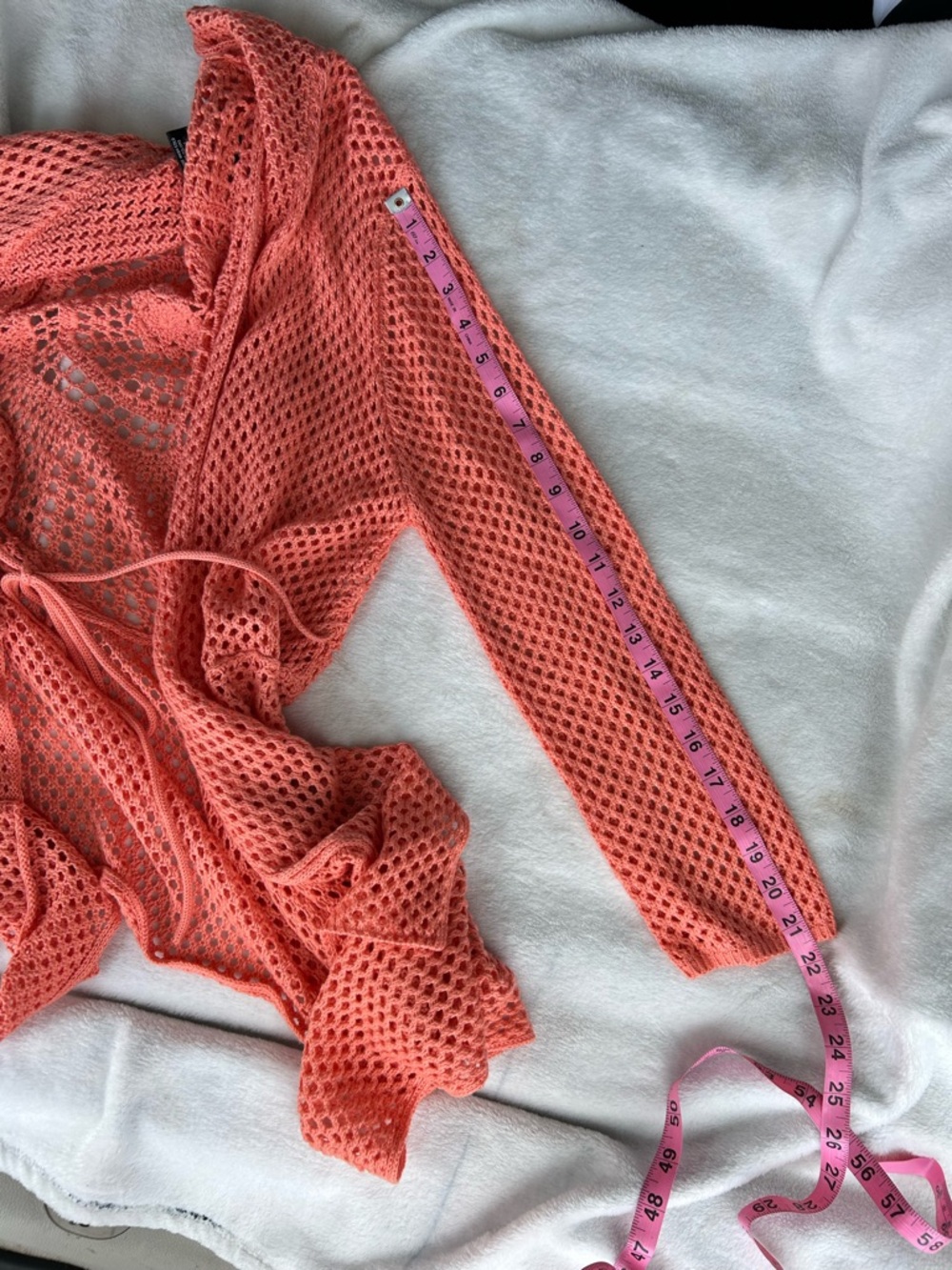 united states sweaters Coral Open-Weave Cardigan - Picture 7 of 8